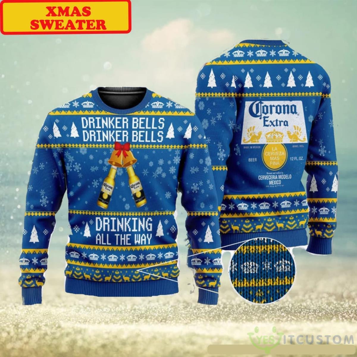 Drinker Bells Corona Extra Beer Ugly Christmas Sweater 3 Drinker Bells Corona Extra Beer Ugly Christmas Sweater - Drinker Bells Corona Extra Beer 3D All Over Printed Ugly Christmas Sweater Christmas Gift For Family_1