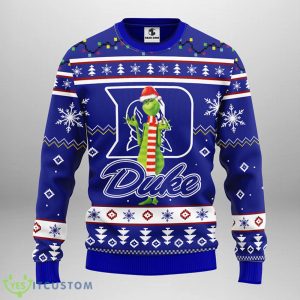 Duke Blue Devils Funny Grinch Christmas Ugly Sweater Product Photo 1