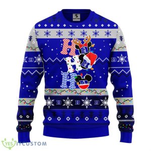 Duke Blue Devils Hohoho Mickey Christmas Ugly Sweater Product Photo 1