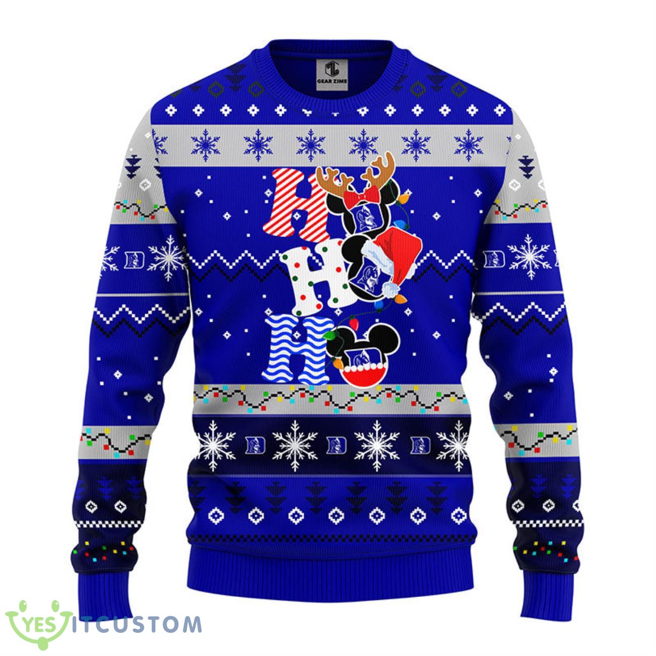 Duke Blue Devils Hohoho Mickey Christmas Ugly Sweater 5 Duke Blue Devils Hohoho Mickey Christmas Ugly Sweater Product Photo 1