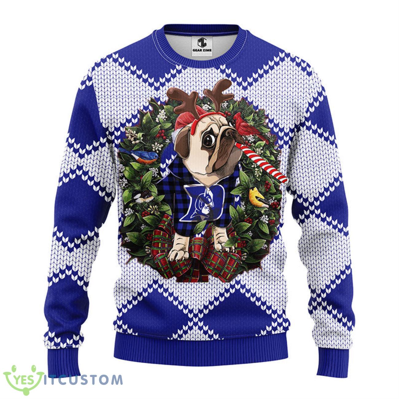 Duke Blue Devils Pub Dog Christmas Ugly Sweater 5 Duke Blue Devils Pub Dog Christmas Ugly Sweater Product Photo 1