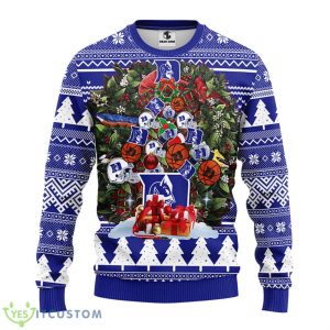 Duke Blue Devils Tree Ugly Christmas Fleece Sweater Product Photo 1
