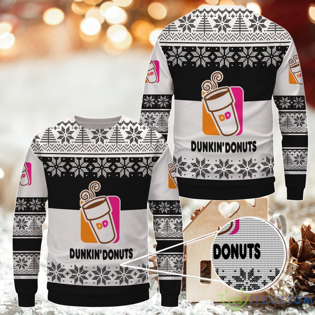 Dunkin's Donuts Ugly Christmas Sweater Uniform 3 dunkins donuts ugly christmas sweater uniform