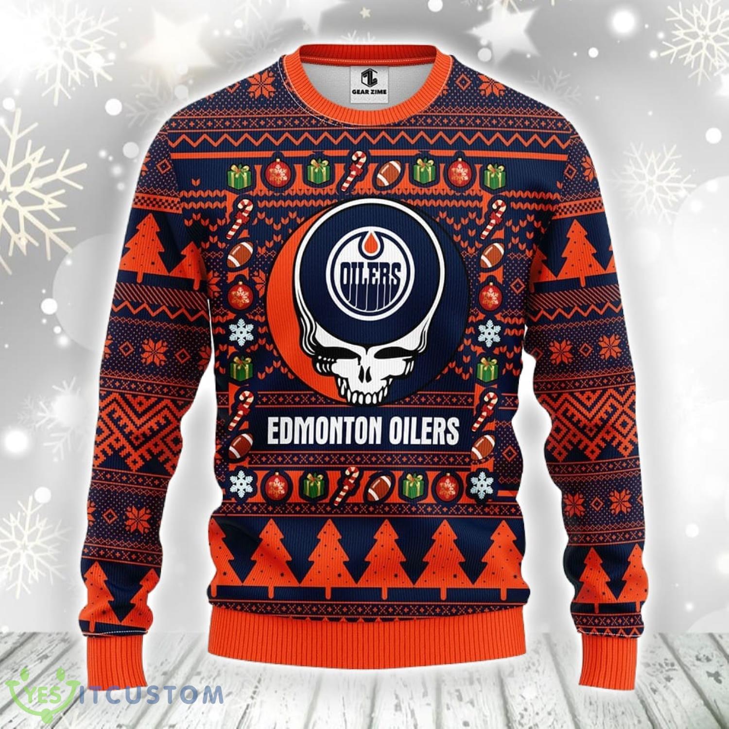 Edmonton Oilers Grateful Dead Ugly Christmas Sweater Men And Women Sport Fans Gift 3 Edmonton Oilers Grateful Dead Ugly Christmas Sweater Men And Women Sport Fans Gift Product Photo 1