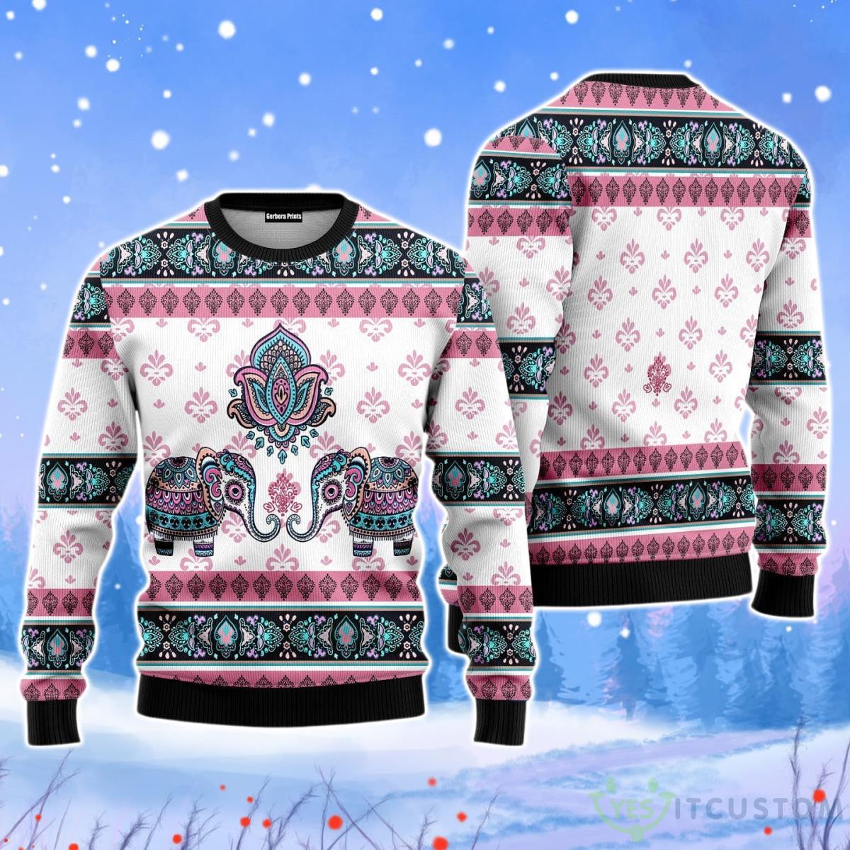 Elephant Christmas Unisex Ugly Sweater 3 Elephant Christmas Unisex Ugly Sweater Product Photo 1