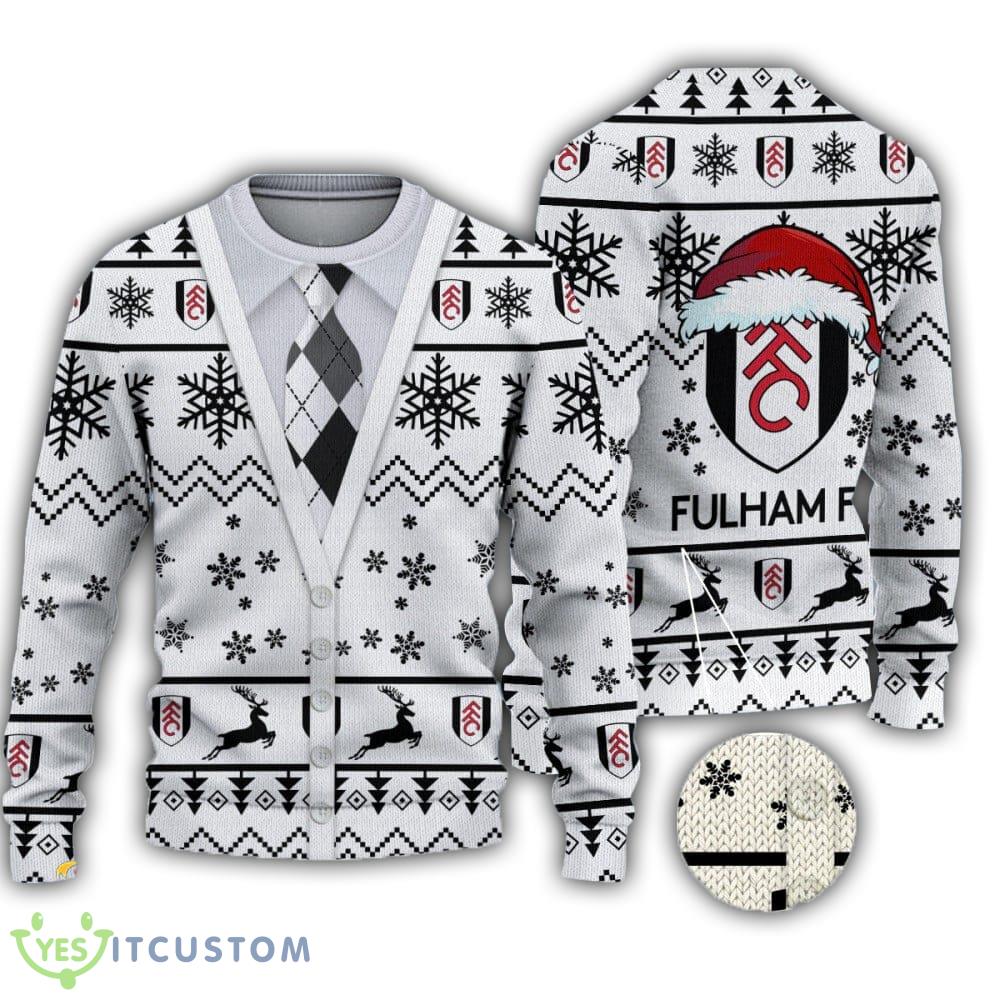 EPL Fulham Vest Pattern Logo Santa Hat Christmas Ugly Sweater 3 EPL Fulham Vest Pattern Logo Santa Hat Christmas Ugly Sweater - EPL Fulham Vest Pattern Logo Santa Hat Christmas Ugly Sweater