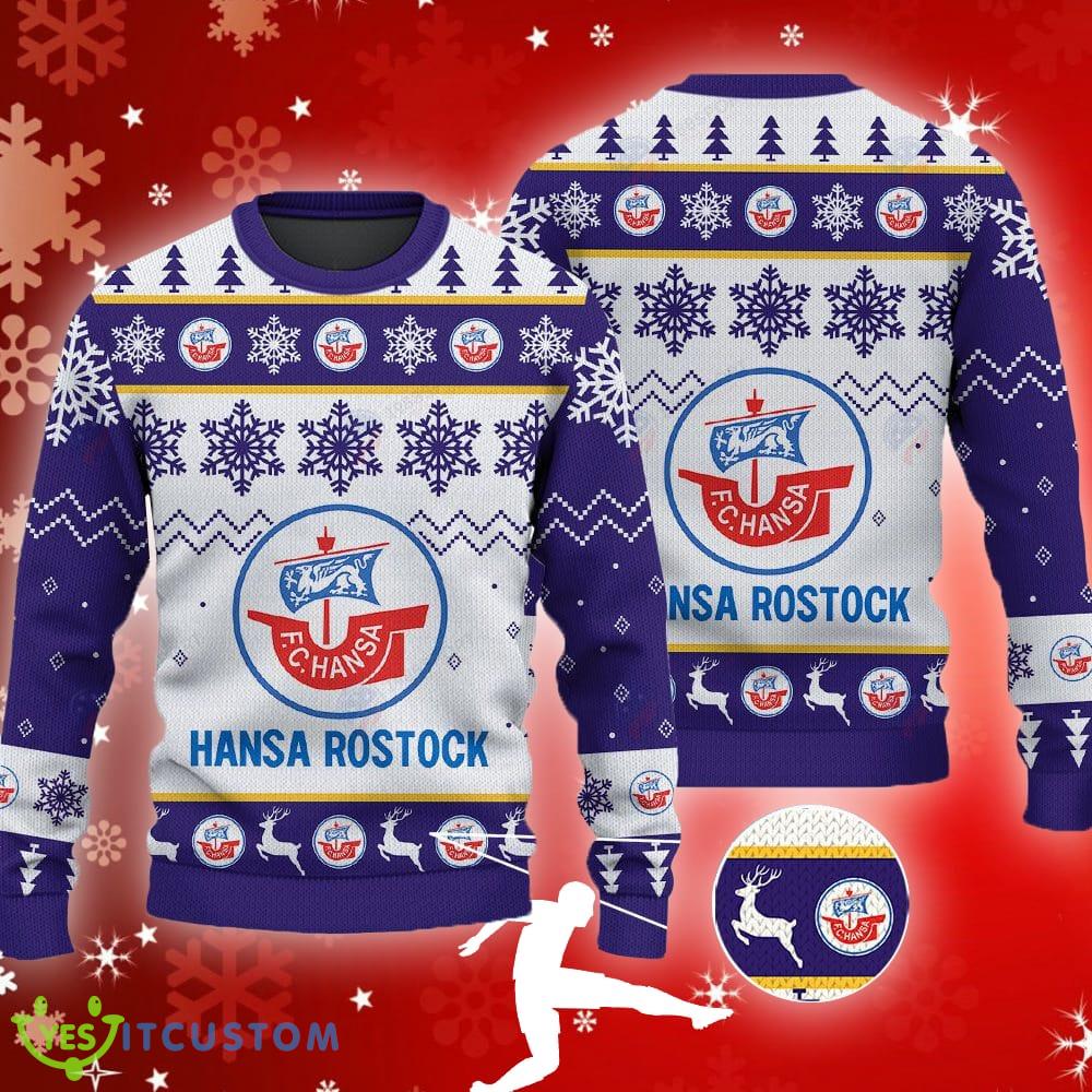 F.C. Hansa Rostock Big Logo Ugly Snowflakes Reindeer Purple Sweater Gift Holidays 3 F.C. Hansa Rostock Big Logo Ugly Snowflakes Reindeer Purple Sweater Gift Holidays - F.C. Hansa Rostock Big Logo Ugly Snowflakes Reindeer Purple Sweater Gift Holidays
