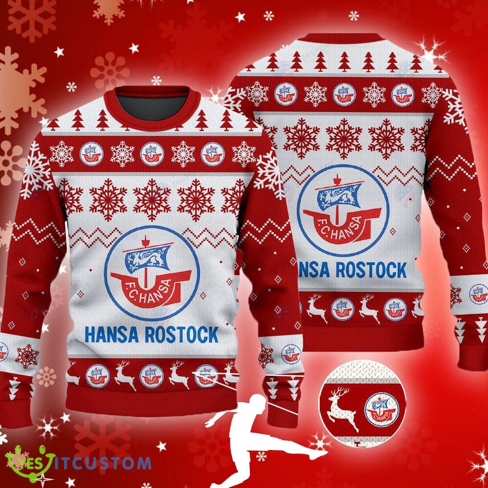 F.C. Hansa Rostock Big Logo Ugly Snowflakes Reindeer Red Sweater Gift For Christmas 3 F.C. Hansa Rostock Big Logo Ugly Snowflakes Reindeer Red Sweater Gift For Christmas - F.C. Hansa Rostock Big Logo Ugly Snowflakes Reindeer Red Sweater Gift For Christmas