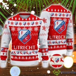 FC Utrecht 3D Sweater Gift Ugly Christmas Sweater Product Photo 1