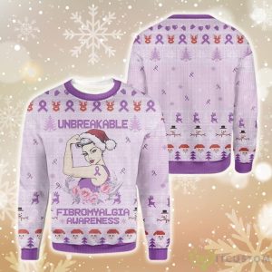 Fibromyalgia Awareness Unbreakable Ugly Christmas Sweater 3 Fibromyalgia Awareness Unbreakable Ugly Christmas Sweater Product Photo 2