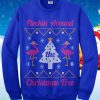 Flocking Around The Christmas Tree Flamingo Ugly Christmas Sweater Style Gift Product Photo 1