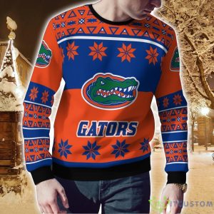 Florida Gators Logo Big Snowflake Pattern Ugly Christmas Sweater 3 Florida Gators Logo Big Snowflake Pattern Ugly Christmas Sweater Product Photo 2