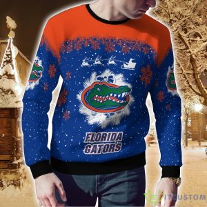 Florida Gators Santa sleigh driving reindeer Pattern Ugly Christmas Sweater Product Photo 2