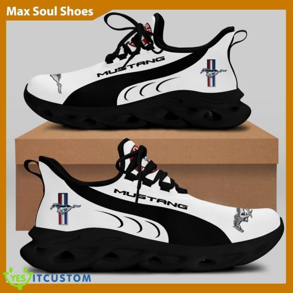 FORD MUSTANG Racing Car Running Sneakers Emblem Max Soul Shoes For Men And Women - FORD MUSTANG Chunky Sneakers White Black Max Soul Shoes For Men And Women Photo 2