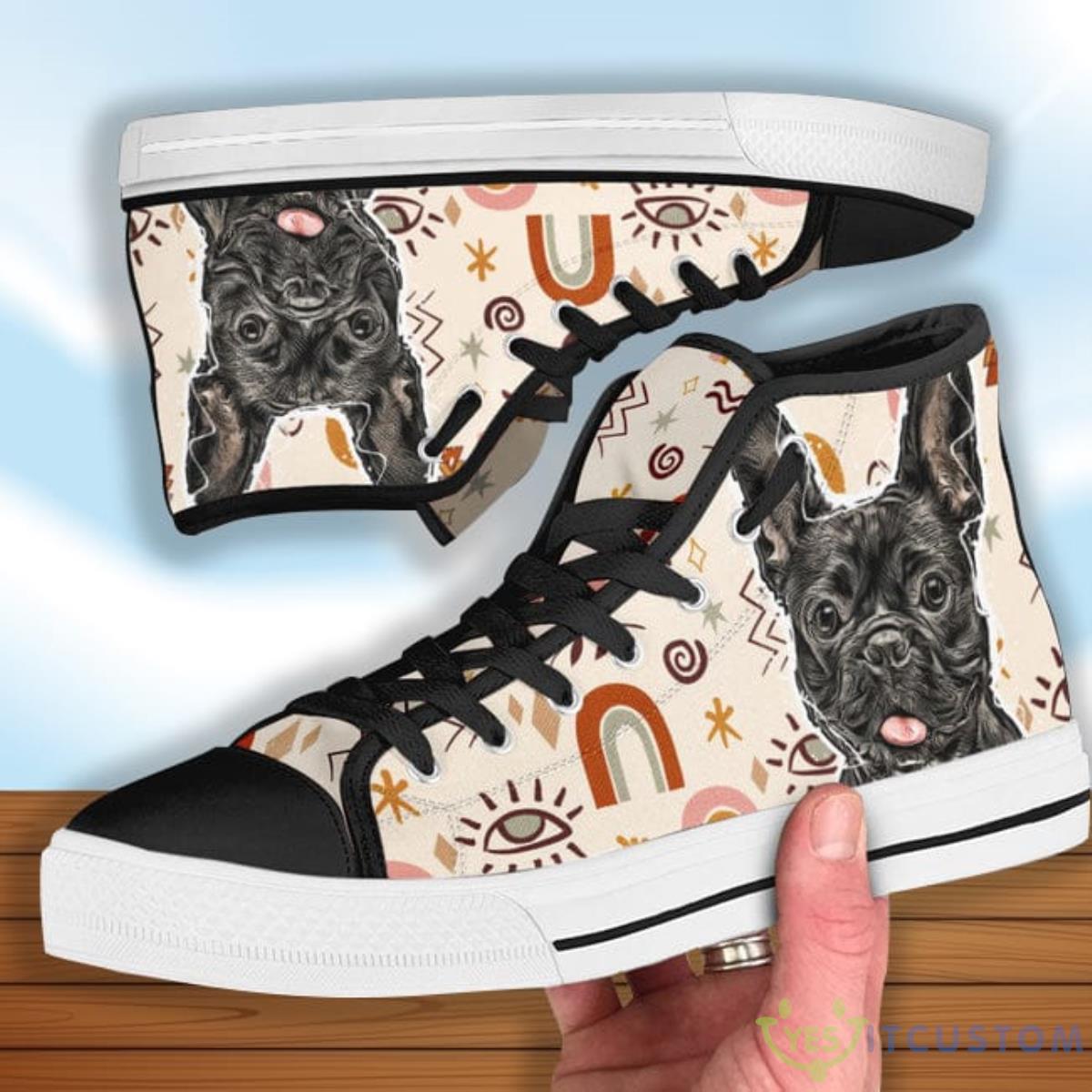 French Bulldog High Top Shoes 2 French Bulldog High Top Shoes Product Photo 2