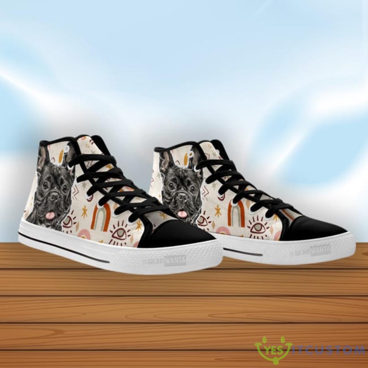 French Bulldog High Top Shoes 9 French Bulldog High Top Shoes Product Photo 3