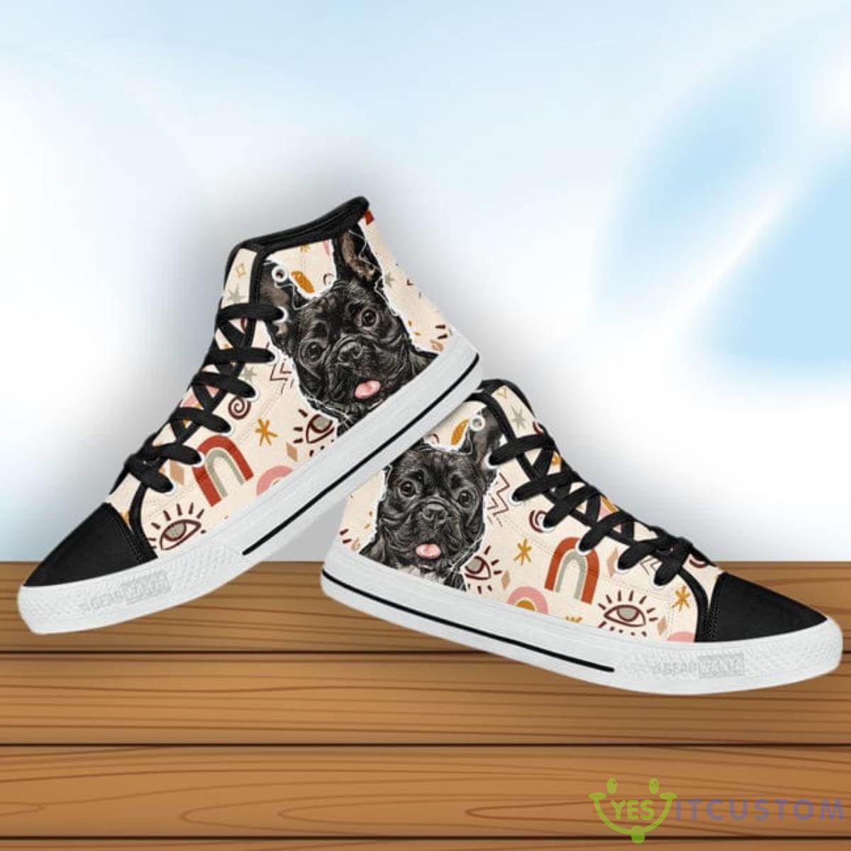 French Bulldog High Top Shoes 4 French Bulldog High Top Shoes Product Photo 4