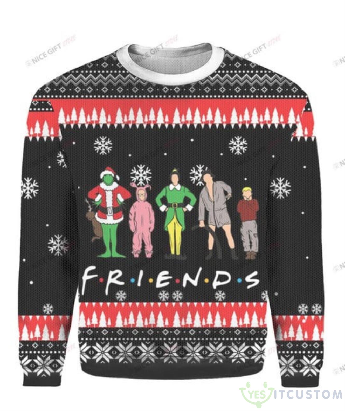 Friends Grinch Christmas Ugly Sweater 5 Friends Grinch Christmas Ugly Sweater Product Photo 1