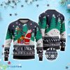 Funny Elf Santa Selfie Navy Ugly Christmas Sweater Product Photo 1