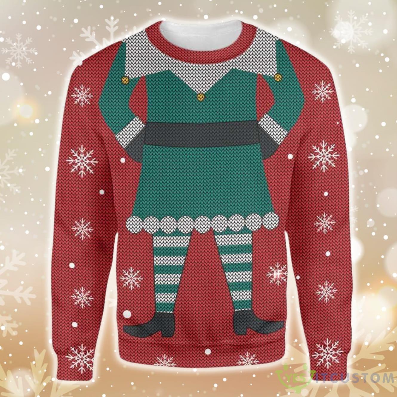 Funny Elf Ugly Christmas Sweater 3 Funny Elf Ugly Christmas Sweater Product Photo 1