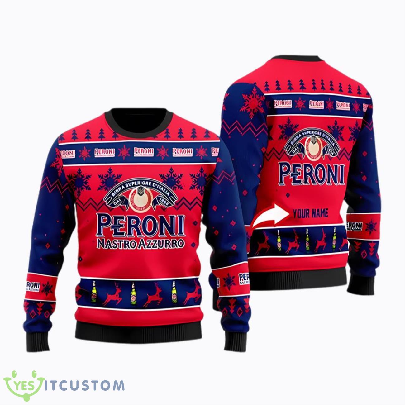 Funny Peroni Beer Personalized Ugly Christmas Sweaters 3 Funny Peroni Beer Personalized Ugly Christmas Sweaters Product Photo 1