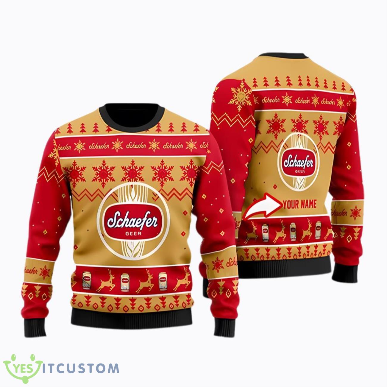 Funny Schaefer Beer Personalized Ugly Christmas Sweaters 3 Funny Schaefer Beer Personalized Ugly Christmas Sweaters Product Photo 1
