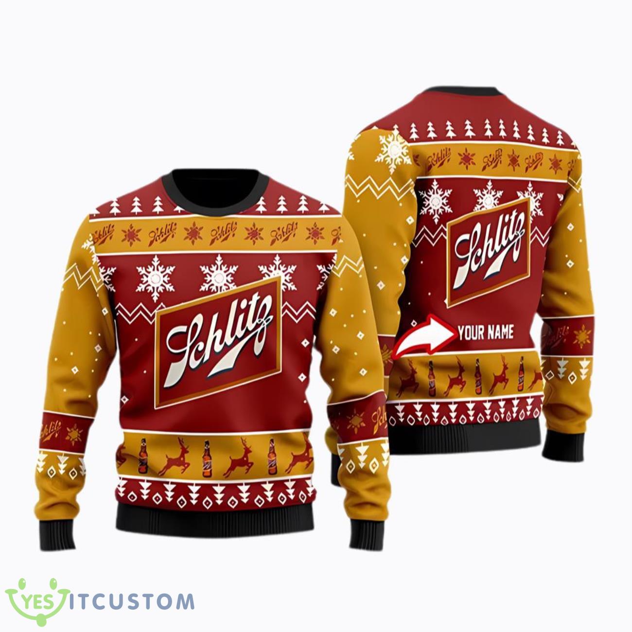 Funny Schlitz Beer Personalized Ugly Christmas Sweaters 3 Funny Schlitz Beer Personalized Ugly Christmas Sweaters Product Photo 1