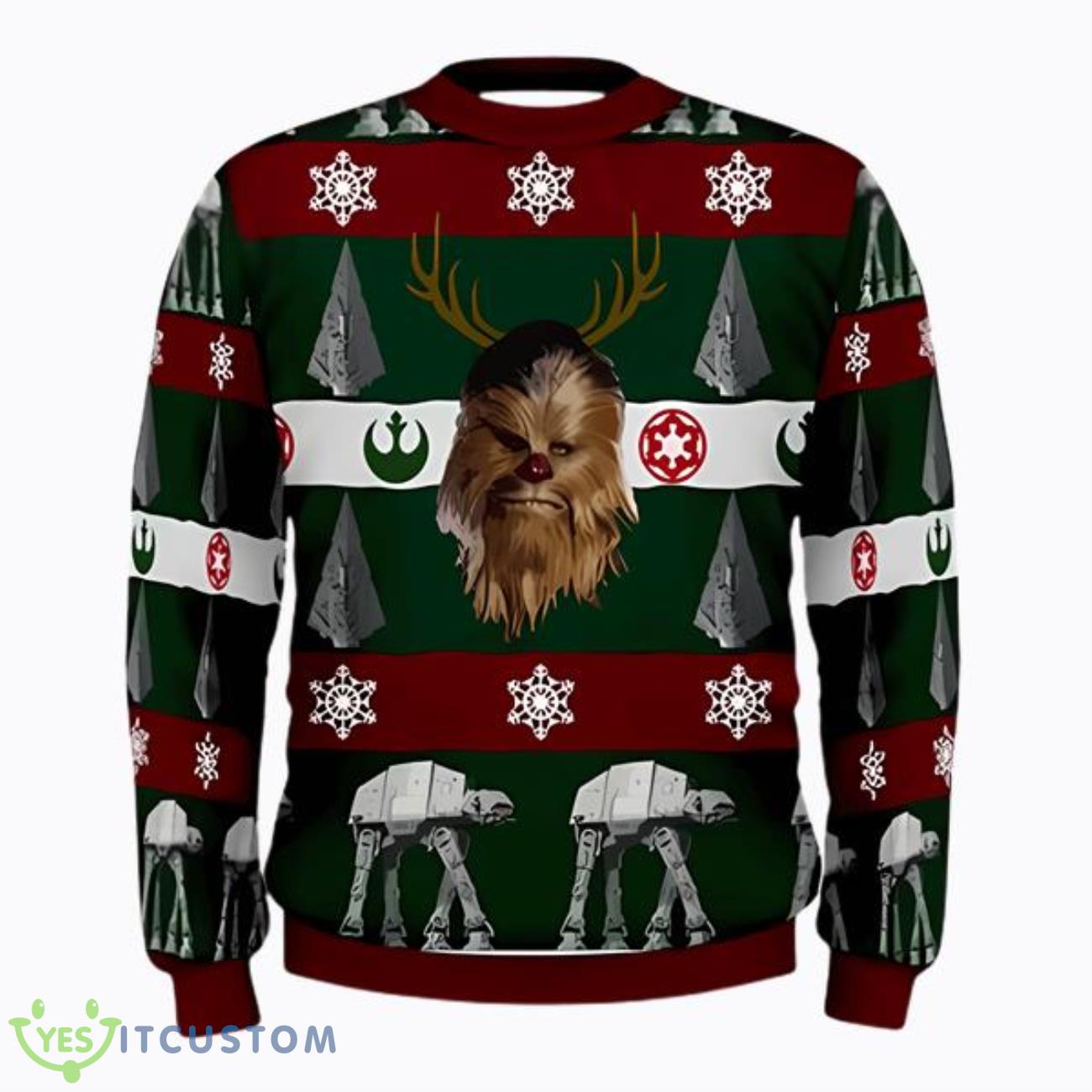 Funny Star Wars Chewbacca Ugly Christmas Sweater 3 Funny Star Wars Chewbacca Ugly Christmas Sweater Product Photo 1