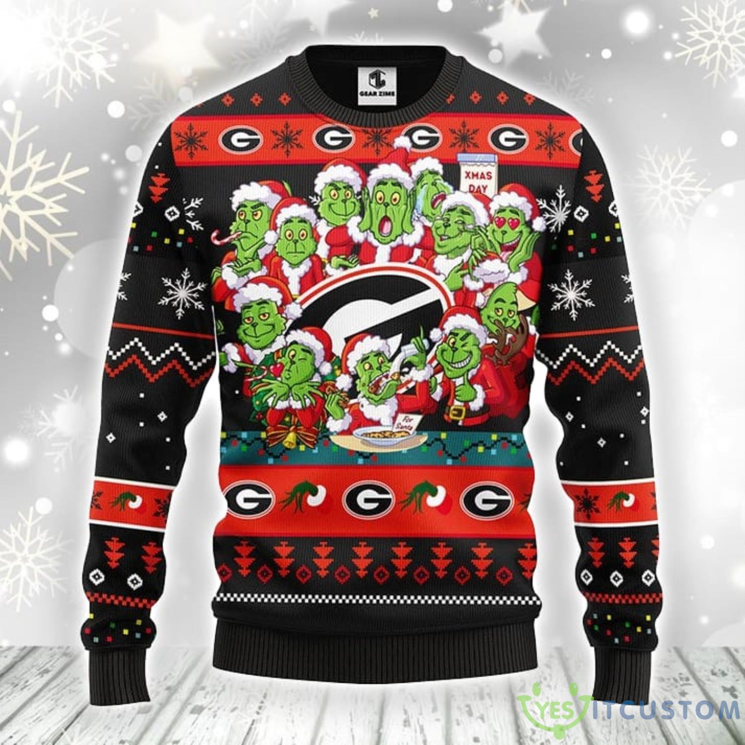 Georgia Bulldogs 12 Grinch Xmas Day Christmas Ugly Sweater Best Christmas Gift For Sport Fans 3 Georgia Bulldogs 12 Grinch Xmas Day Christmas Ugly Sweater Best Christmas Gift For Sport Fans Product Photo 1