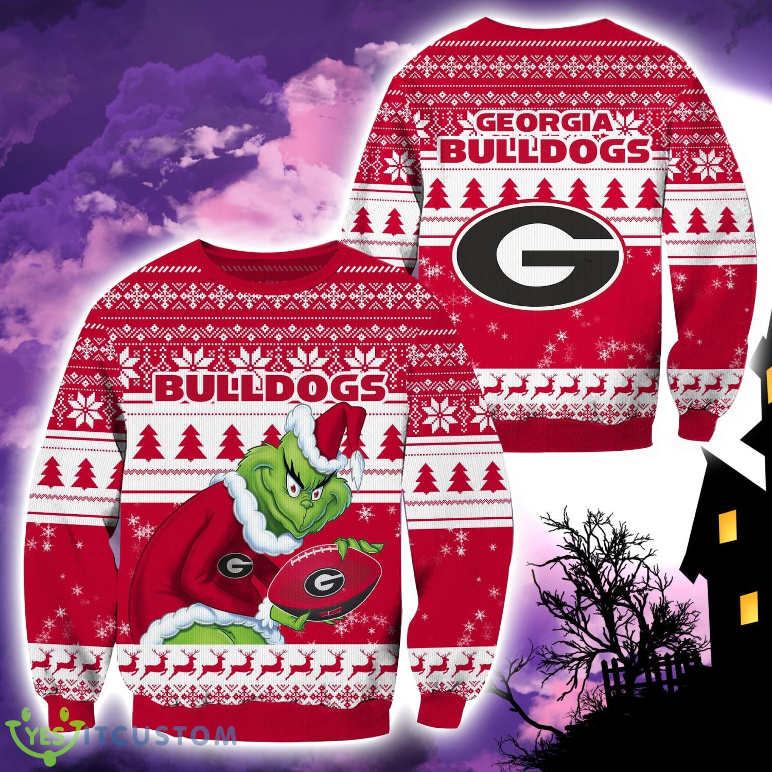 Georgia Bulldogs NCAA Grinch Hug Logo Ugly Christmas Sweater Special Christmas Gift For Fans 3 Georgia Bulldogs NCAA Grinch Hug Logo Ugly Christmas Sweater Special Christmas Gift For Fans Product Photo 1