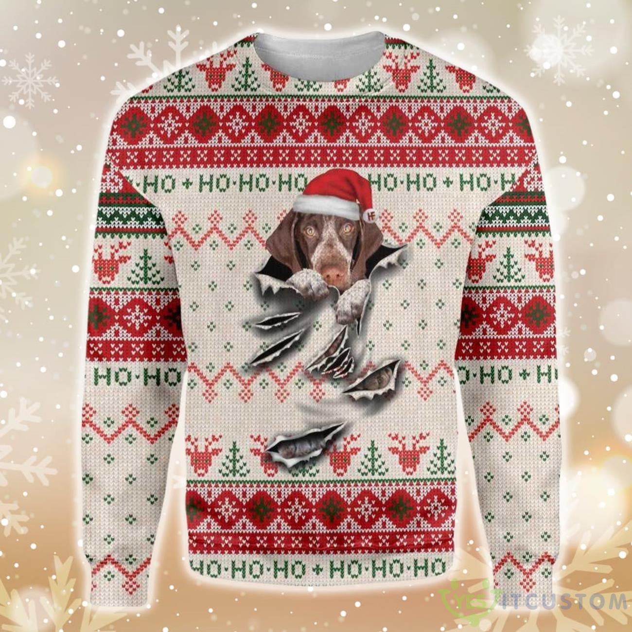 German Shorthaired Pointer Scratch Ugly Christmas Sweater 5 German Shorthaired Pointer Scratch Ugly Christmas Sweater Product Photo 1