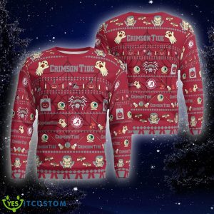 Gift Fans Alabama Crimson Tide Spooky Ghost Pumpkin Knitted Sweater For Men And Women - Alabama Crimson Tide Spooky Ghost Pumpkin Christmas Knitted Sweater Photo 1
