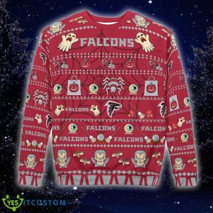 Gift Fans Atlanta Falcons Spooky Ghost Pumpkin Knitted 3D Sweater For Men And Women - Atlanta Falcons Spooky Ghost Pumpkin Christmas Knitted Sweater Photo 4