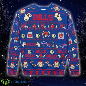 Gift Fans Buffalo Bills Spooky Ghost Pumpkin Knitted Sweater For Men And Women - Buffalo Bills Spooky Ghost Pumpkin Christmas Knitted Sweater Photo 6
