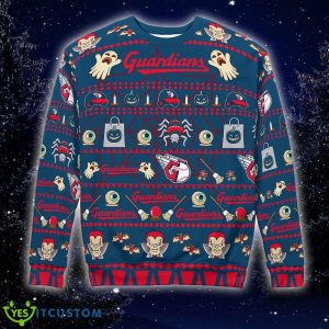 Gift Fans Cleveland Guardians Spooky Ghost Pumpkin Ugly 3D Sweater For Xmas - Cleveland Guardians Spooky Ghost Pumpkin Christmas Knitted Sweater Photo 6