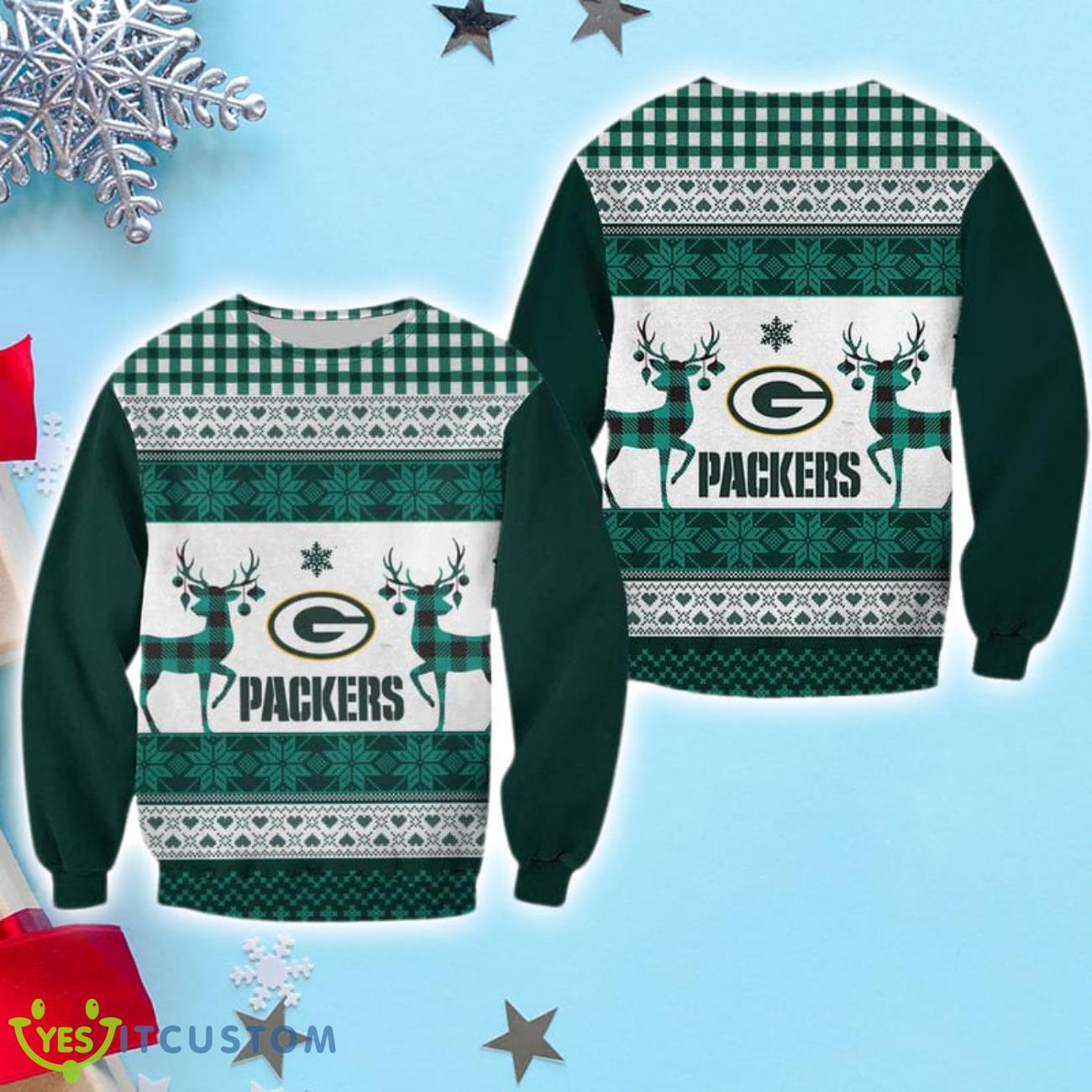 Green Bay Packers Christmas Sweatshirt 3 Green Bay Packers Christmas Sweatshirt Product Photo 1