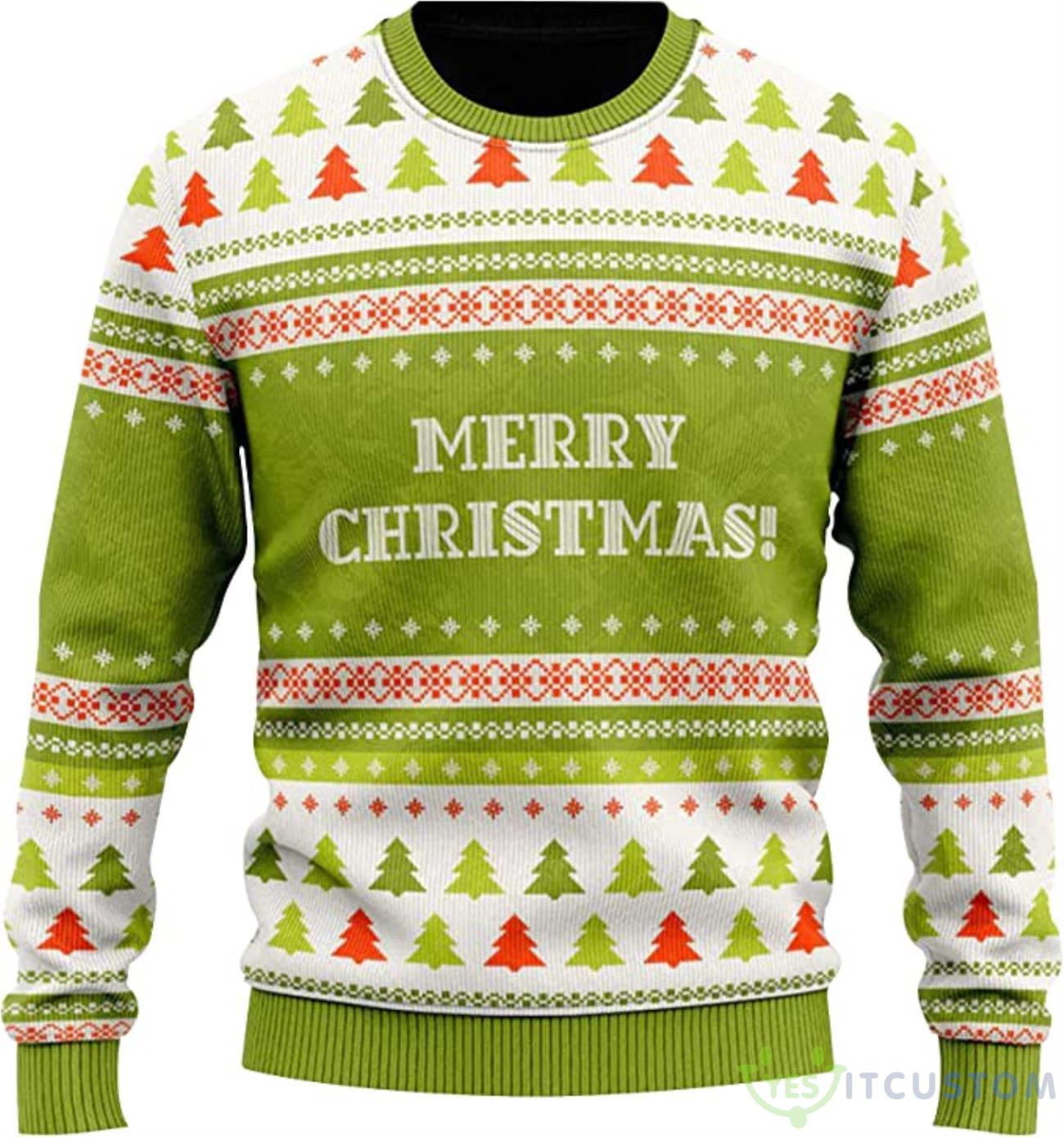 Green Christmas Pattern Gift Sweater 3 Green Christmas Pattern Gift Sweater Product Photo 1