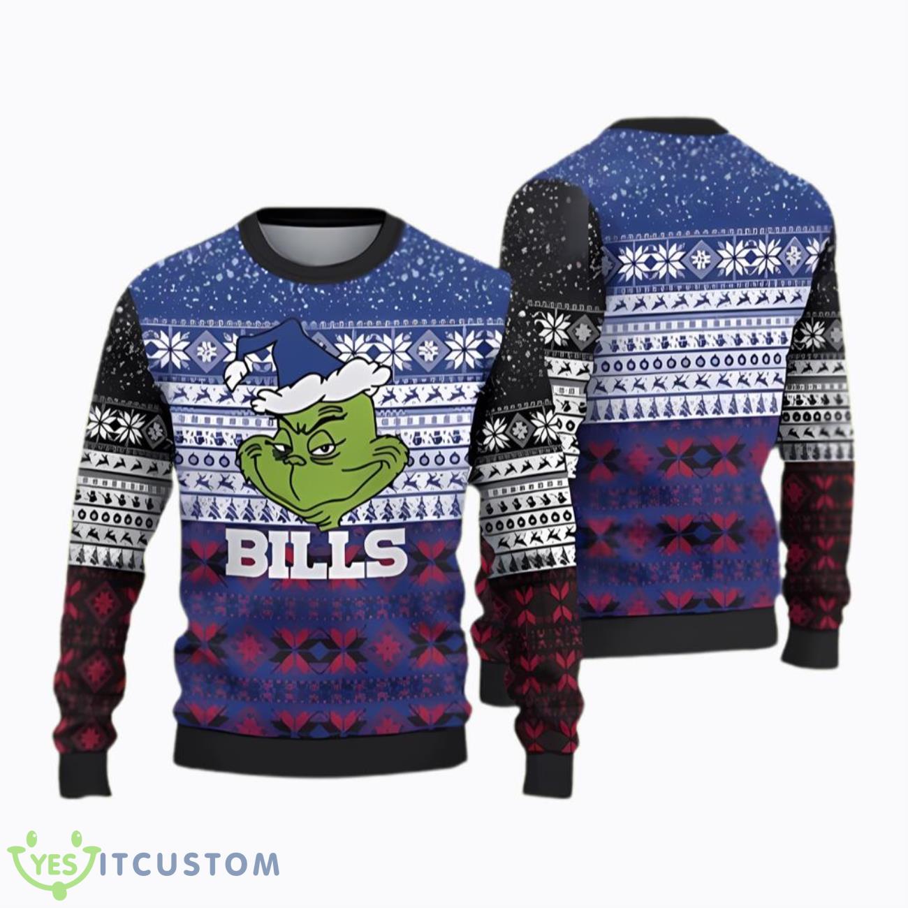 Grinch Buffalo Bills Ugly Christmas Sweater 3 Grinch Buffalo Bills Ugly Christmas Sweater Product Photo 1