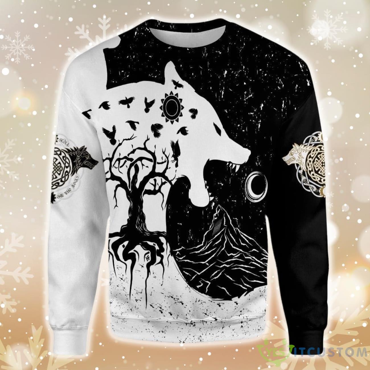 Hati Chases The Moon Viking Ugly Christmas Sweater 3 Hati Chases The Moon Viking Ugly Christmas Sweater Product Photo 1