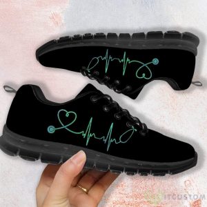 Heart Beat Nurse Black Casual Running Sneakers Product Photo 1
