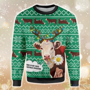 Hereford Cow This Is My Ugly Christmas Sweater Product Photo 1