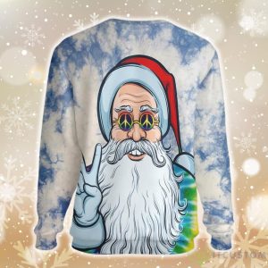 Hippie Santa Vsign Ugly Christmas Sweater 3 Hippie Santa Vsign Ugly Christmas Sweater Product Photo 2