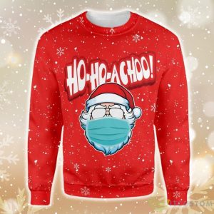 Ho Ho Achoo Santa Red Ugly Christmas Sweater Product Photo 1