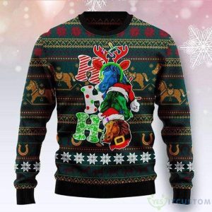 Ho Ho Ho Horse Merry Christmas Ugly Sweater Product Photo 2