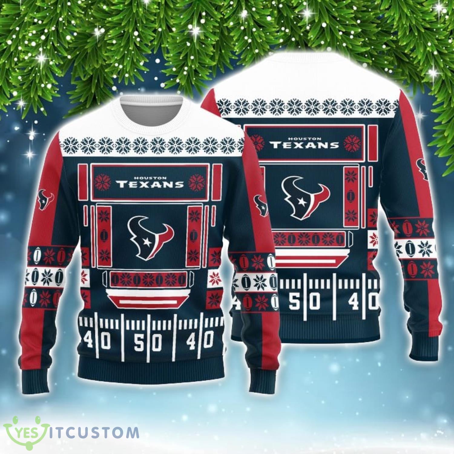 Houston Texans Christmas Ball Snowfalke Pattern AOP Sweater 3 Houston Texans Christmas Ball Snowfalke Pattern AOP Sweater Product Photo 1