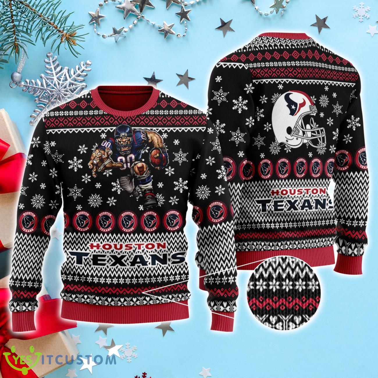 Houston Texans Ugly Christmas Sweater 3D 3 Houston Texans Ugly Christmas Sweater 3D Product Photo 1