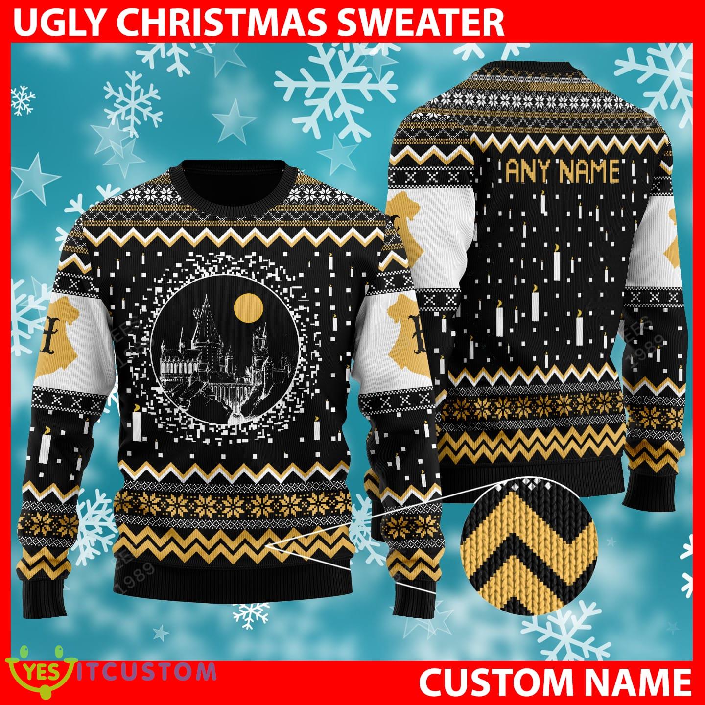 HP Hogwarts Castle Personalized Xmas 3D Sweater Gift Men And Women 3 HP Hogwarts Castle Personalized Xmas 3D Sweater Gift Men And Women - H.P H.ogwarts Castle Christmas - CUSTOMIZE YOUR NAME