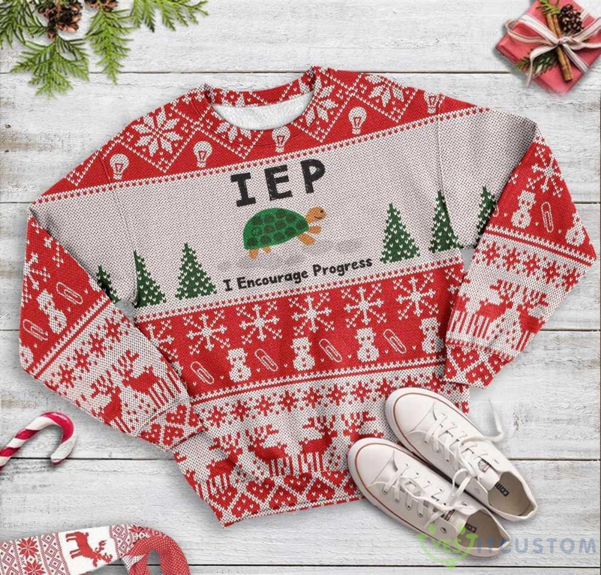 I Encourage Progress Teacher Turtle Ugly Christmas Sweater 6 I Encourage Progress Teacher Turtle Ugly Christmas Sweater - Ugly Christmas I Encourage Progress Teacher Turtle EZ12 1310 All Over Print Sweatshirt_3
