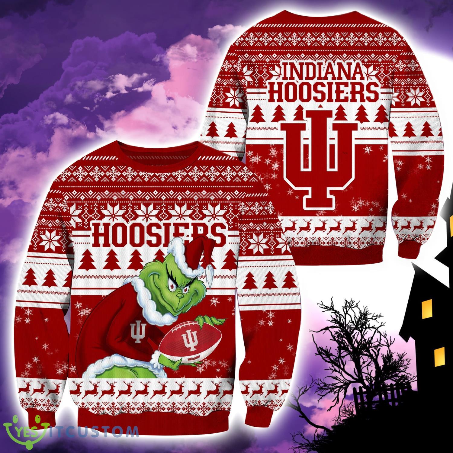 Indiana Hoosiers NCAA Grinch Hug Logo Ugly Christmas Sweater Special Christmas Gift For Fans 3 Indiana Hoosiers NCAA Grinch Hug Logo Ugly Christmas Sweater Special Christmas Gift For Fans Product Photo 1