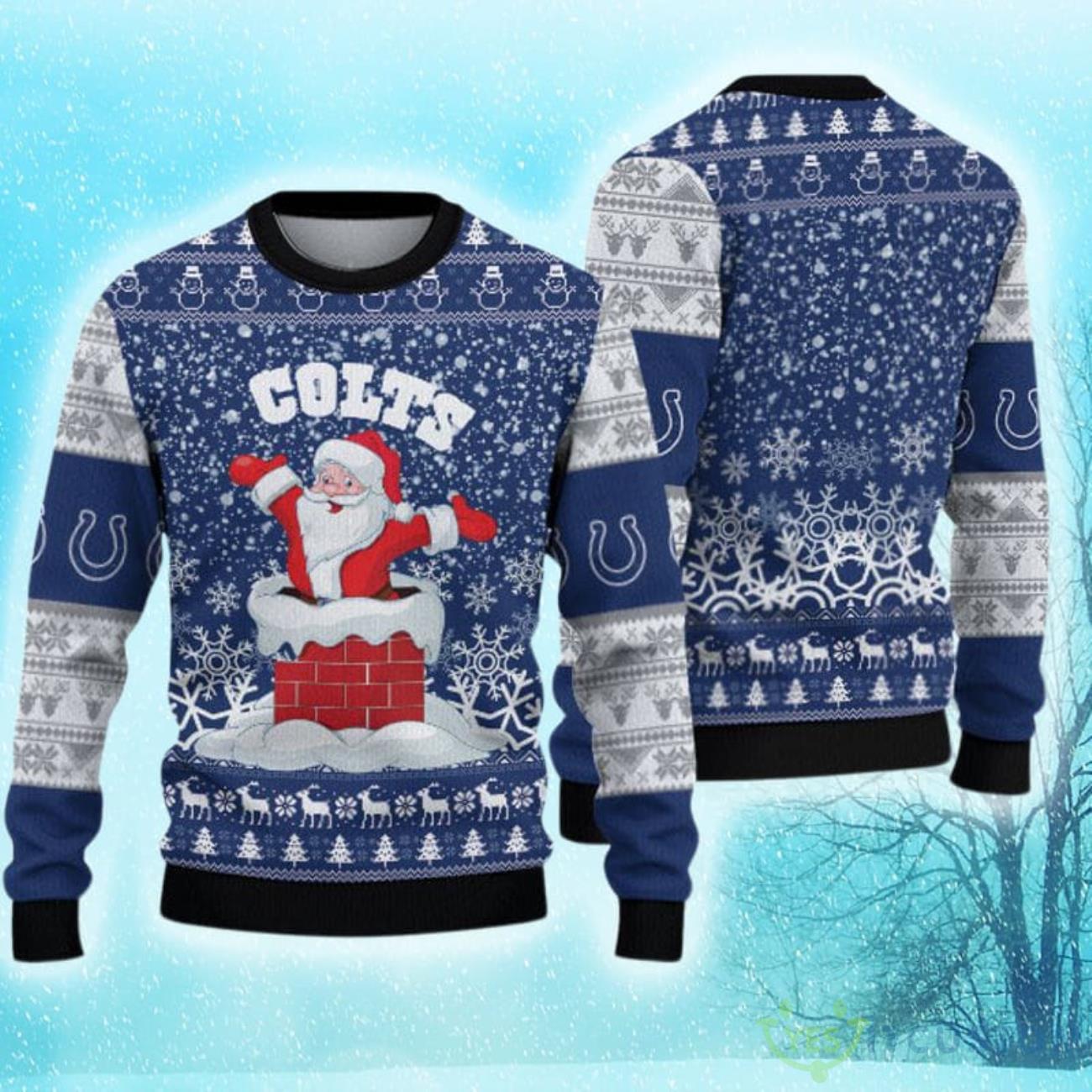 Indianapolis Colts Christmas Santa Claus Pattern Limited Edition Ugly Sweater 3 Indianapolis Colts Christmas Santa Claus Pattern Limited Edition Ugly Sweater Product Photo 1